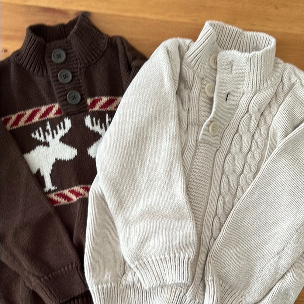Great Condition Cherokee Knit Sweaters, 2 pieces, sz 2T and 24m